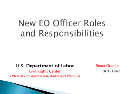 EO Officer Responsibilities-USDOL