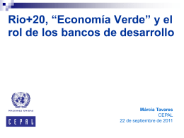 Rio+20, “Economia Verde” e o papel dos bancos de