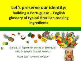 Let`s preserve our identity: building a Portuguese &ndash; English glossary