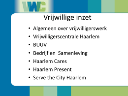 Presentatie Vrijwilligerscentrale Haarlem