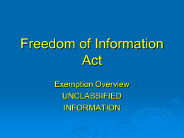 Freedom of Information Act - National Security Counselors