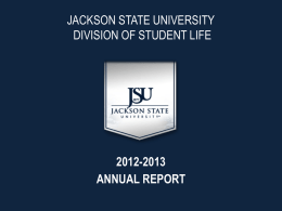 Division of Student Life - Jackson State University