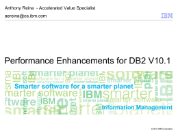 Performance Enhancements for DB2 V10