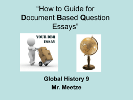 “How to Do Document Based Question Essays”