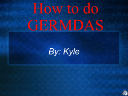 How to do GERMDAS