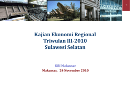 Presentasi Kajian Ekonomi Regional Sulsel Triwulan III