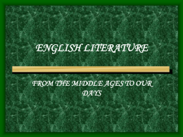 ENGLISH LITERATURE - My English Lesson