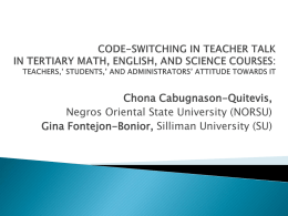 Code-switching - CNU ICT Integration in Education (Balo`s class)