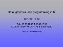 Data, graphics, and programming in R