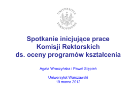 prezentacja - Biuro Jakości Kształcenia Uniwersytetu Warszawskiego