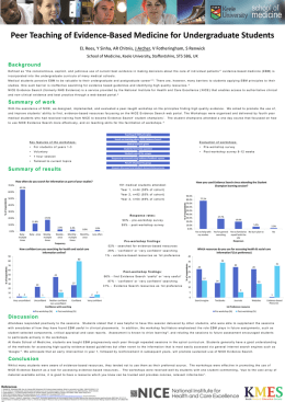Peer teaching of evidence based medicine to undergraduate