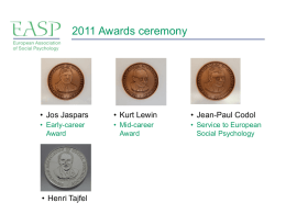 Lewin Medallists 2011 - European Association of Social Psychology
