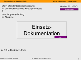 Einsatzdokumentation - ÄLRD Rheinland