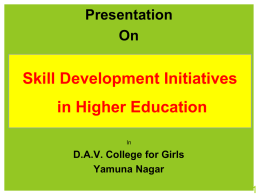 Skill Development Initiatives DAV College for Girls, Yamunanagar