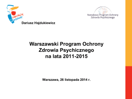 Warszawski Program Ochrony Zdrowia Psychicznego na lata 2011