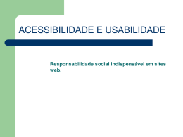Slide Acessiblidade e Usabilidade