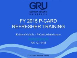 pcard_refresher - Georgia Regents University