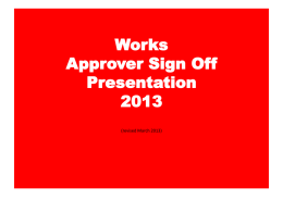 Works Approver Sign Off