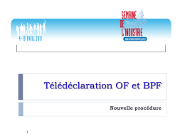 Télédéclaration OF et BPF - Formations et métiers du sport