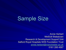 Sample Size (Powerpoint Presentation)