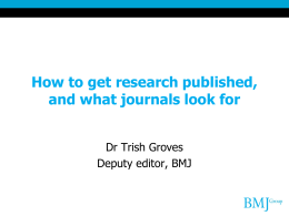 How to get research published, and what journals look for