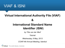 Virtual International Authority File (VIAF) & International