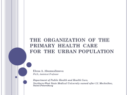 organization of the primary health care