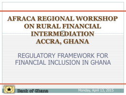 afraca regional workshop on rural financial intermediation accra