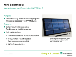 Energie & Umwelt - Fraunhofer-Verbund Werkstoffe, Bauteile