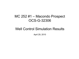 Well Control Simulation Results - MDL 2179 Trial Docs