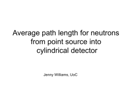 Average path length for neutrons from point source into cylindrical