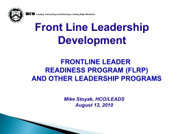 Frontline Leader Readiness Program (Newly Designed) - AIM-IRS