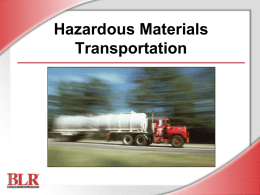 Hazardous Materials Transportation
