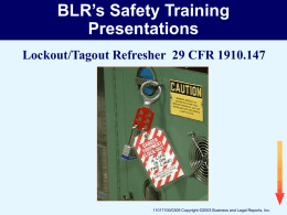 BLR`s Safety Training Presentations