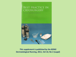 Best Practice in Cryosurgery Presentation