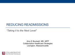 Reducing Readmissions - K