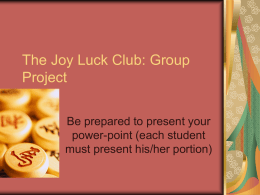 The Joy Luck Club: Group Project
