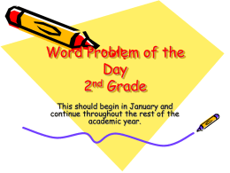 Word Problem of the Day PPT