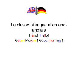 La classe bilangue allemand- anglais