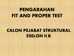 FIT AND PROPER TEST - Pemerintah Kota Bekasi