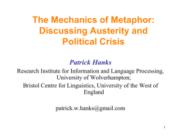 The Mechanics of Metaphor: Discussing Austerity