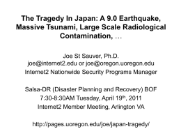 The Tragedy In Japan - University of Oregon