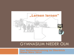 Das Methodentraining im Überblick - Gymnasium Nieder-Olm