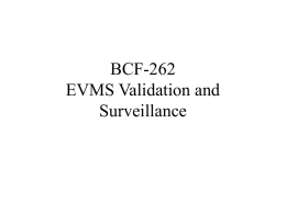 BCF-262 DAU Catalog Description EVMS Validation and Surveillance