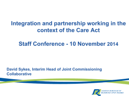 Integration and partnership working in the context of the Care Act