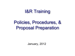 Income and Recharge Policies and Procedures Training