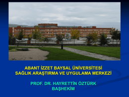 Prof. Dr. Hayrettin ÖZTÜRK - Üniversite Hastaneleri Birliği