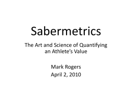 Sabermetrics - Colorado Mesa University