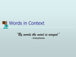 Words in Context