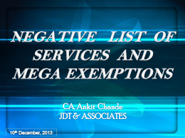negative list of services and mega exemptions
